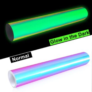 Rainbow Holographic Glow in the Dark Self-Adhesive Vinyl
